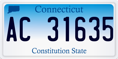 CT license plate AC31635