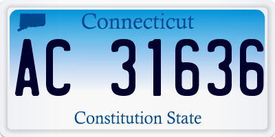 CT license plate AC31636
