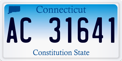 CT license plate AC31641