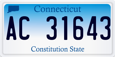 CT license plate AC31643