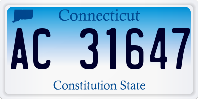 CT license plate AC31647