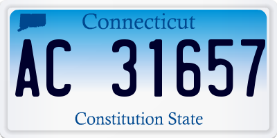 CT license plate AC31657