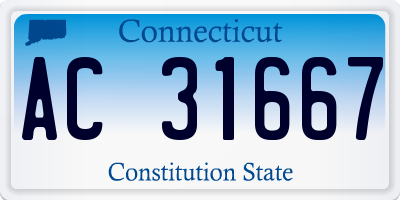 CT license plate AC31667