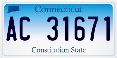 CT license plate AC31671