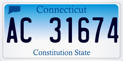 CT license plate AC31674