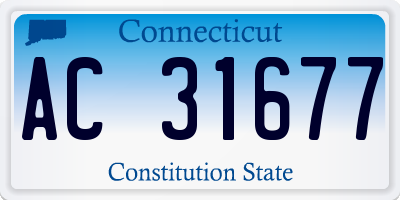 CT license plate AC31677