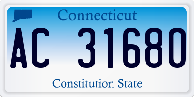 CT license plate AC31680
