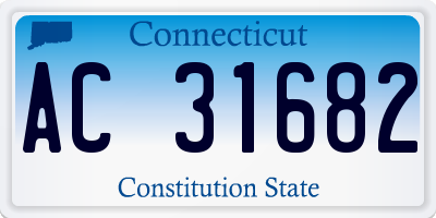 CT license plate AC31682