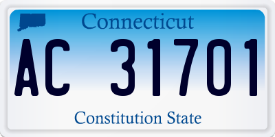 CT license plate AC31701