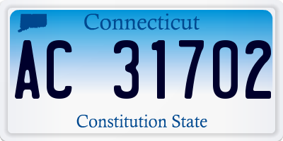 CT license plate AC31702