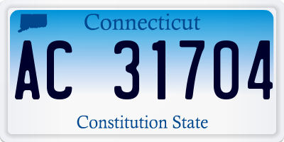 CT license plate AC31704