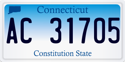 CT license plate AC31705
