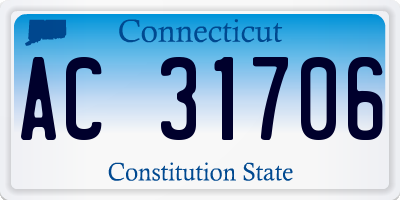 CT license plate AC31706