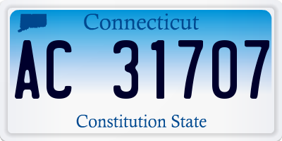 CT license plate AC31707