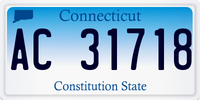 CT license plate AC31718