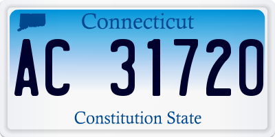 CT license plate AC31720