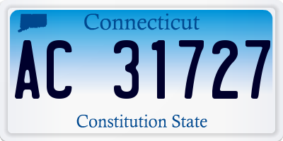 CT license plate AC31727
