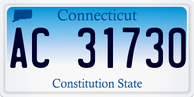 CT license plate AC31730