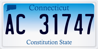 CT license plate AC31747