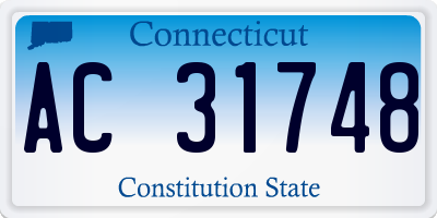 CT license plate AC31748