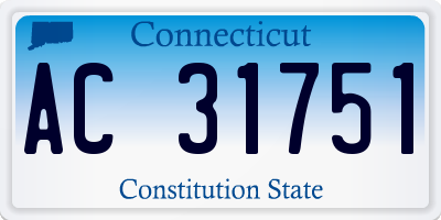 CT license plate AC31751