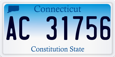CT license plate AC31756