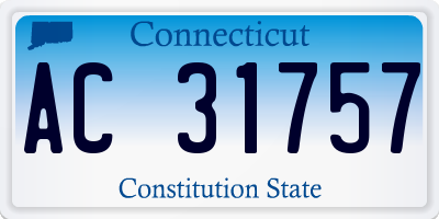 CT license plate AC31757
