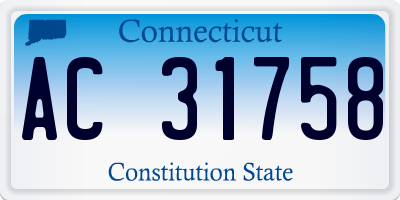 CT license plate AC31758