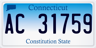 CT license plate AC31759