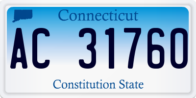 CT license plate AC31760