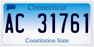 CT license plate AC31761
