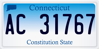 CT license plate AC31767