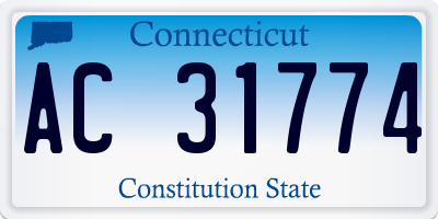 CT license plate AC31774