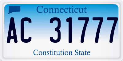 CT license plate AC31777
