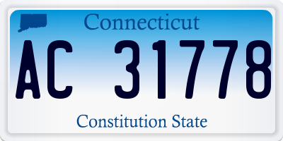 CT license plate AC31778