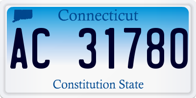 CT license plate AC31780