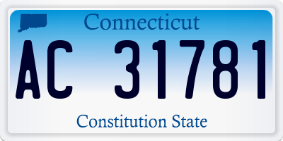 CT license plate AC31781