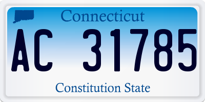 CT license plate AC31785