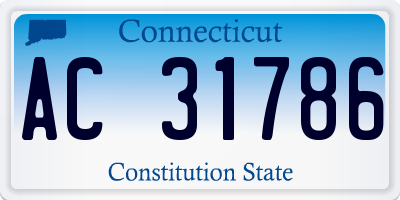 CT license plate AC31786