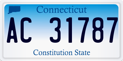 CT license plate AC31787
