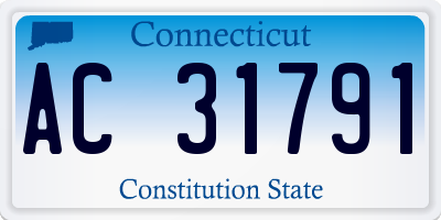 CT license plate AC31791