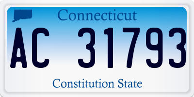 CT license plate AC31793