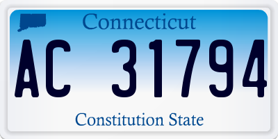 CT license plate AC31794