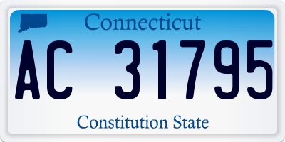 CT license plate AC31795
