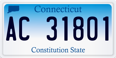 CT license plate AC31801