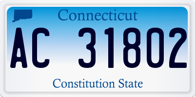 CT license plate AC31802
