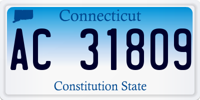 CT license plate AC31809