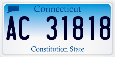 CT license plate AC31818