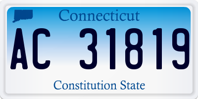 CT license plate AC31819