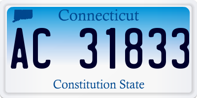 CT license plate AC31833